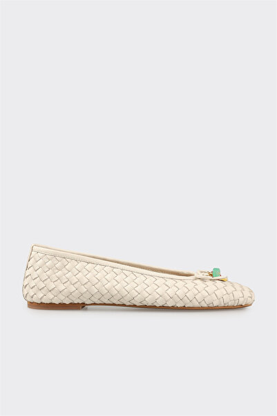 Elle Shoes Ekru Deri Kadın Günlük Ayakkabı