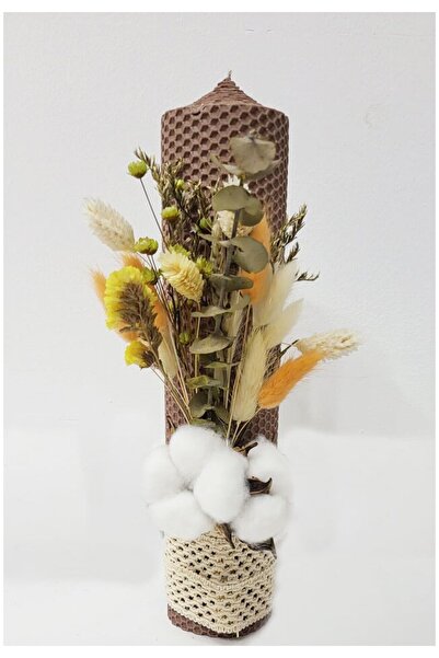 PRICHINDEL Lumânare de botez, nemuritoare, din ceară, cremă de cacao, 30cm