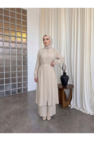Foremia طقم هاكيم ياكا مع بنطلون طويل - حجري