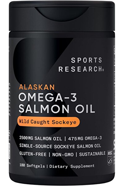Sports Research ® Salmon Oil - Single-Source Wild Alaskan Sockeye | 2500 mg p...