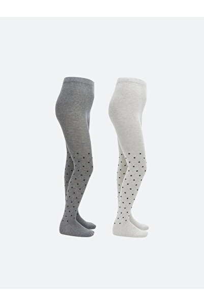 LC Waikiki Polka Dot Girls' Tights 2 Pack