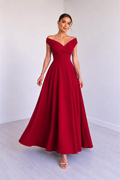 DRESSIFY WOMEN’S FASHION Kadın Yakası Omuzları Açık Kruvaze Yaka Belden Oturt...