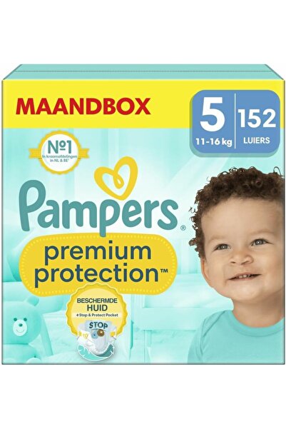 Pampers Baby Diapers Size 5 (11-16 kg) Premium Protection, Junior, MONATSBOX,...