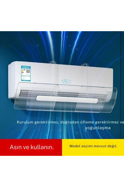 YENİTECH Ayarlanabilir Klima Rüzgar Yönlendirici Deflektör Şeffaf Duvar Tipi ...