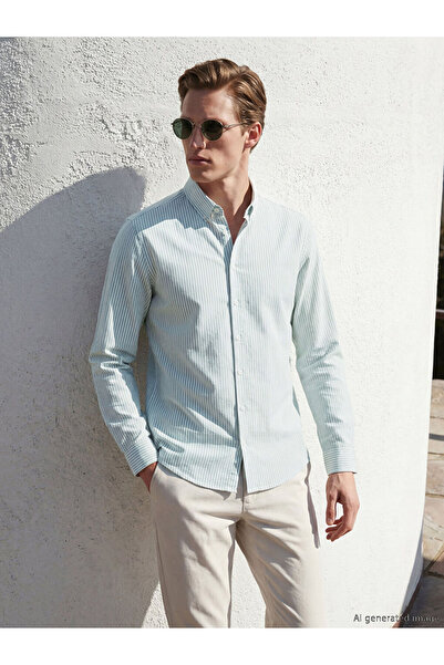 LC Waikiki Standard Fit Striped Men's Shirt from Uzg Store for Style Enthusiasts