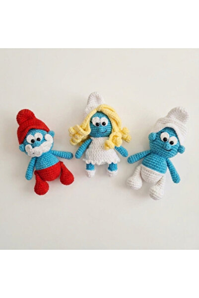 MİNOHOUSE ŞİRİNLER Amigurumi Şirinler 3lü Set Organik Oyuncak