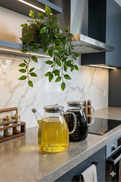 Hellomani Borosilicate Glass Oil Container Vinegar Container 1000ml Oil Pot T...