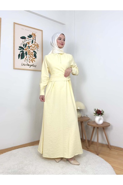 ARZU SEMA Velnara Waist Detailed Long Dress