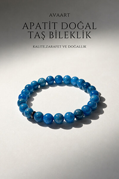 Apatit Taşı doğal taş erkek bileklik 8mm