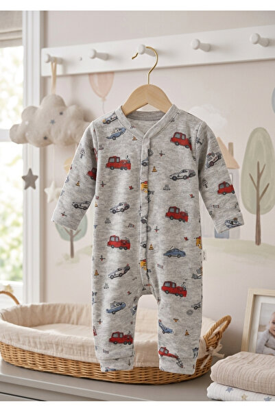 Nayinom 100% Cotton Baby Boy Car Patterned Jumpsuit