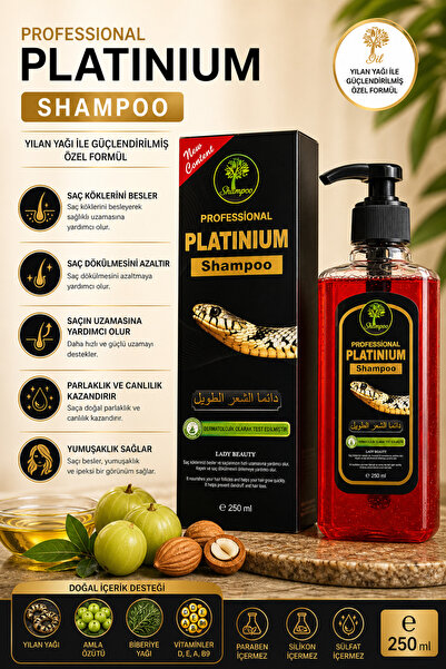 Lesvip's Yılan Yağlı Platinium Shampoo – Güçlü ve Parlak Saç Görünümü