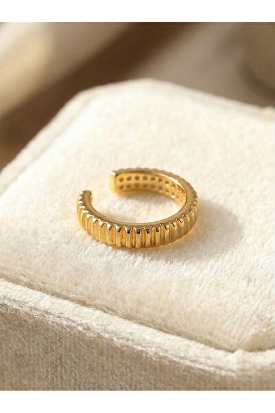 Mengüer Gold 14 Ayar Altın Kaplama Kadın Kıkırdak Küpe (Ear Cuff)