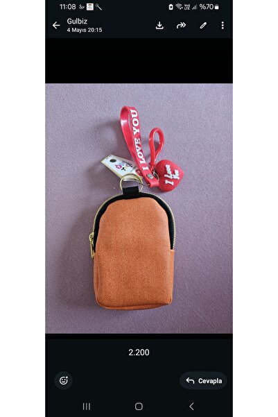 NO BRAND Melon-Colored Coin Purse Made of Artificial Leather