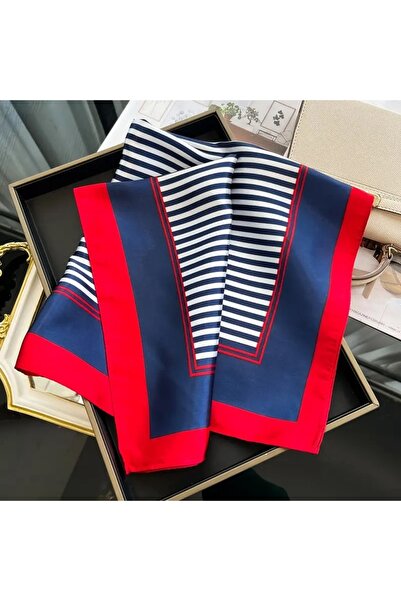 Salt & Sandy Kadın Bandana Fular Kare Desenli Rayon Kumaş İtalyan Dikişli Boy...