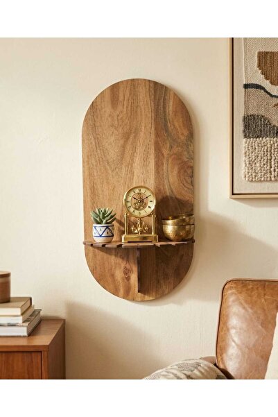 STİNA DECORİON Minimal Ahşap Duvar Rafı Meşe