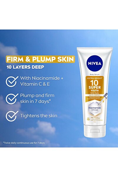 NIVEA سيروم سوبر 10 للشباب، لبشرة مشدودة وممتلئة في 7 أيام مع النياسيناميد وف...