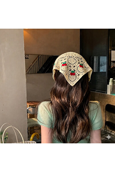synshop Knitted Triangle Bandana Daisy Hair Band Women Teen Girls Children Su...