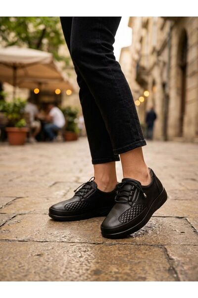 Passeri Shoes Genuine Leather Black Women's Daily Comfort Shoes Special for B...