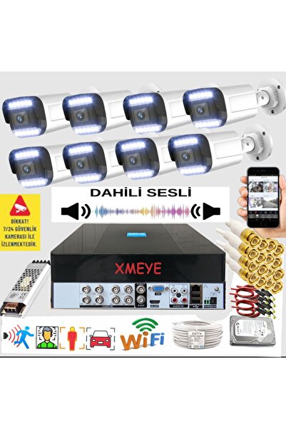 BİSES 8 li Sesli Araç İnsan Yüz ve Hareket Algılayan 5 MP Lens 12 Warm Led Ge...