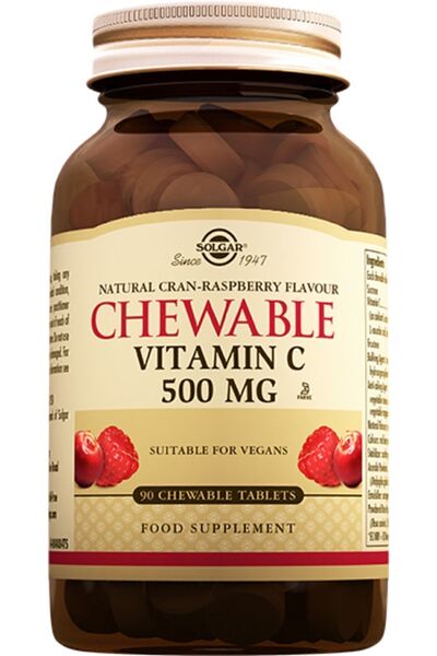 Solgar فيتامين سي قابل للمضغ 500 ملغ 90 قرص (CHEVABLE)