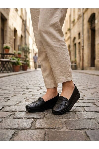 Passeri Shoes حذاء نسائي أسود مزين بالزهور ونعل مبطن تشريحيًا مريح للاستخدام ...