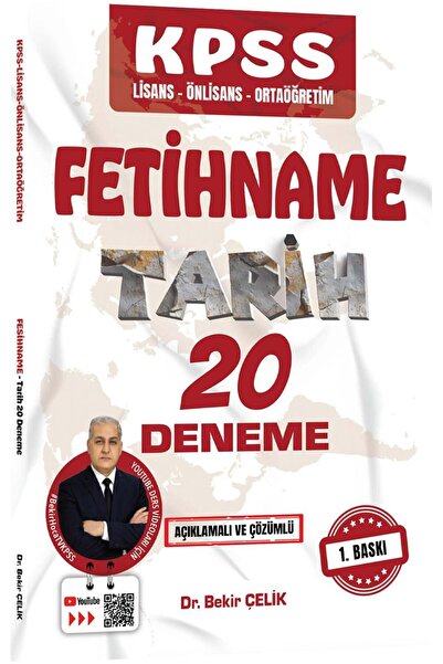 Bekir Çelik Tarih 2026 KPSS FETİHNAME Tarih Tamamı Çözümlü 20 Deneme Bekir Çelik