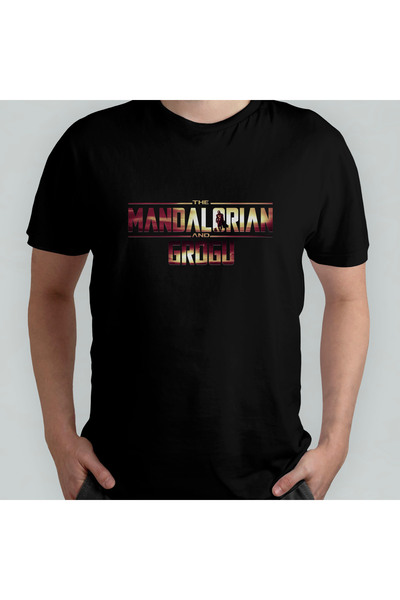 Pixxa The Mandalorian and Grogu Unisex 100% Cotton Crew Neck T-Shirt Model 2