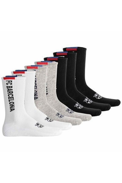 FC BARCELONA Unisex Socken, 7er-Pack - Tennissocken, Schriftzug-Logo, Baumwol...