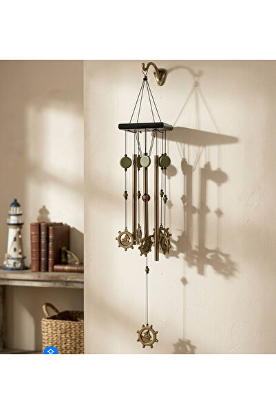 Mihristore Metal Dümenli Rüzgar Çanı Balkon Süsü Duvar Süsü
