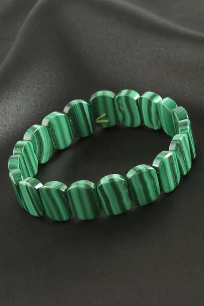 ZERO LAND Ilkeshop Oval Cut Malachite (20134) Natural Stone Bracelet-Green