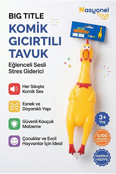 NASYONEL TOYS Komik Gıcırtılı Lastik Tavuk Oyuncak Köpekler ve Çocuklar İçin ...