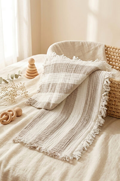 CELYSE %100 Pamuklu 4 Katlı Multi Müslin Bebek Çocuk Battaniyesi 105x120cm