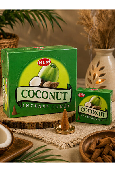 Hem Tütsü Coconut Konik Tütsü 120 Adet – Hindistan Cevizi Aromalı Konik Tütsü