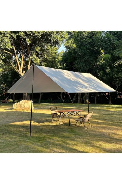 OEM Cort Umbrar 3x3m Impermeabil Cu Protectie UV UPF50+, 2 Stalpi Metalici, Gri