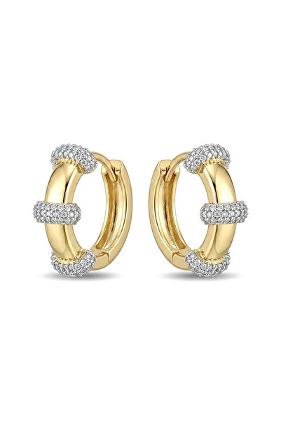 h&b design jewel Steel Double Color Hoop Earrings