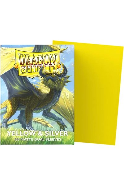 Dragon Shield |   Matte Dual Standard Size Card Sleeves |   100Ct - Smooth & Tough Premium Tcg Sleeves - Compatible with Pokemon, One Piece, and Magic: the Gathering |   Yellow & Silver