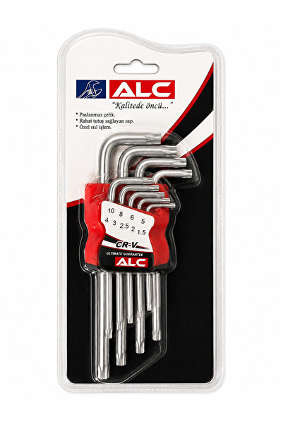 ALC Yıldız Tork Uzun Alyan Seti Torx Allen Anahtar Seti Dayanıklı Çelik