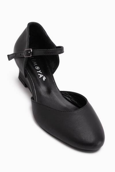 Limoya Elize Genuine Leather Black Closed-Front Women's Heeled Shoes