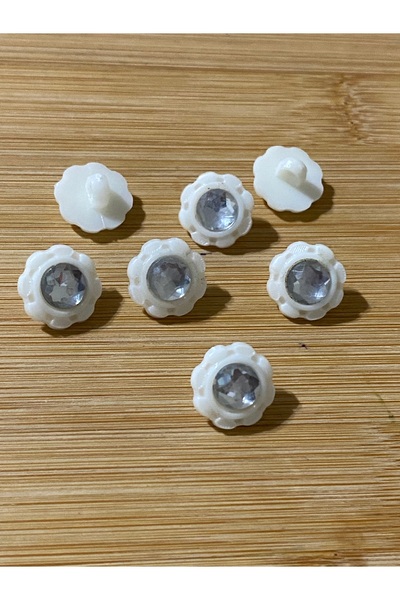 Lorin hobi Plastic Baby Button with Stone Detail on the Bottom 15 mm 10 Piece...