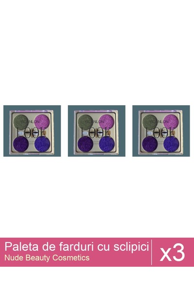 Makeup Set 3x Paleta de farduri cu sclipici , Scanlon , Nr 3