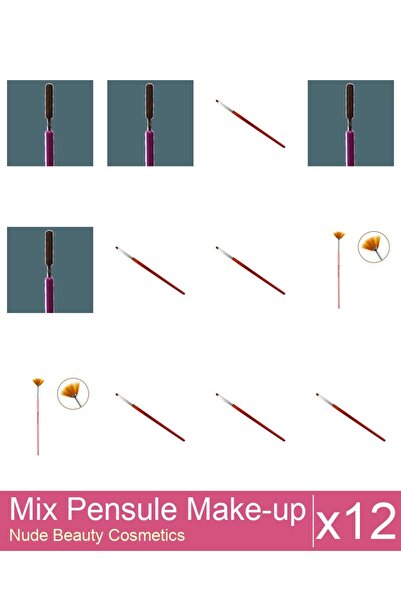Makeup Mix Set 12 products Makeup Brushes: Cat's Tongue Gel Brush - No.2, Cat...