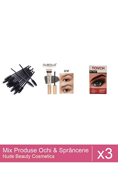 Makeup Set Mix 3 produse Rimel Sprancene: Rimel sprancene Olibolla #01 Espres...