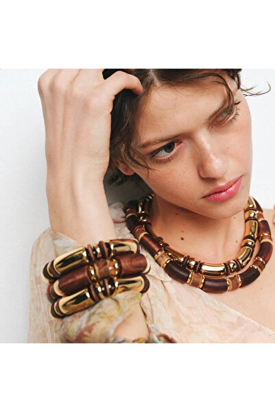 Liora Women Accessories LwA Tasarım Ahşap 2’ li Kolye ve Bileklik Set