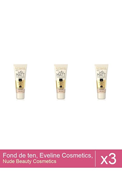 Makeup Set 3x Fond de ten, Eveline Cosmetics, Satin Matt, 103 , 30 ml