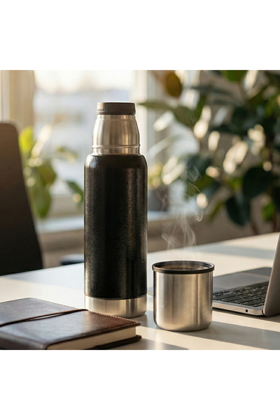 Global Concept Paslanmaz Çelik Siyah Piknik Kamp Termosu 500 Ml