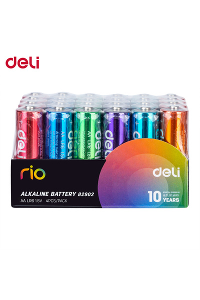 Deli Батерии R6(AA) алкални цветни 4 бр./комплект