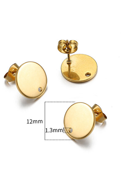 Choice22 Gold 06-12mm 10pcs Stainless Steel Earring Bases With Holes Or Loops...