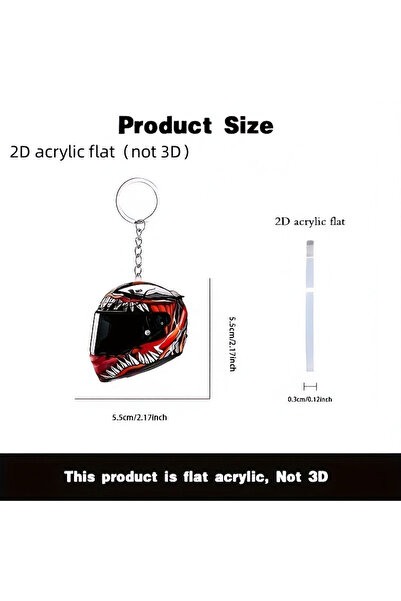 Choice A1 Hot 1Pc Keychain Helmet 2D Flat Fashion Stereo Motorcycle Helmets S...