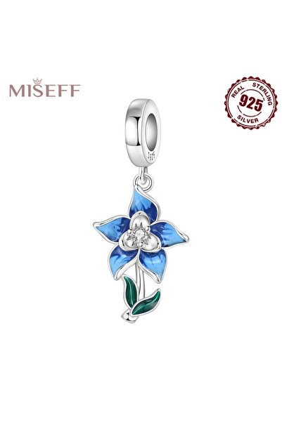 Choice4 OTC1600 MISEFF S925 Sterling Silver Charm Blue Flower Iris Pendant Fi...