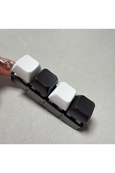 Choice28 black white Colorful Acrylic Button Keycap Fidget Keychain 4 Keys Ke...